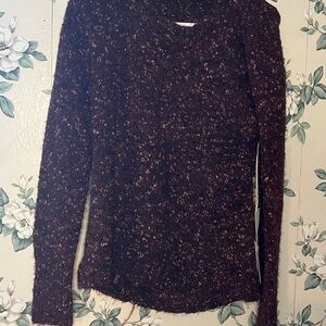 💁‍♀️WOMENS Lumiere Maroon Metallic Speckled Crew Neck Sweater
